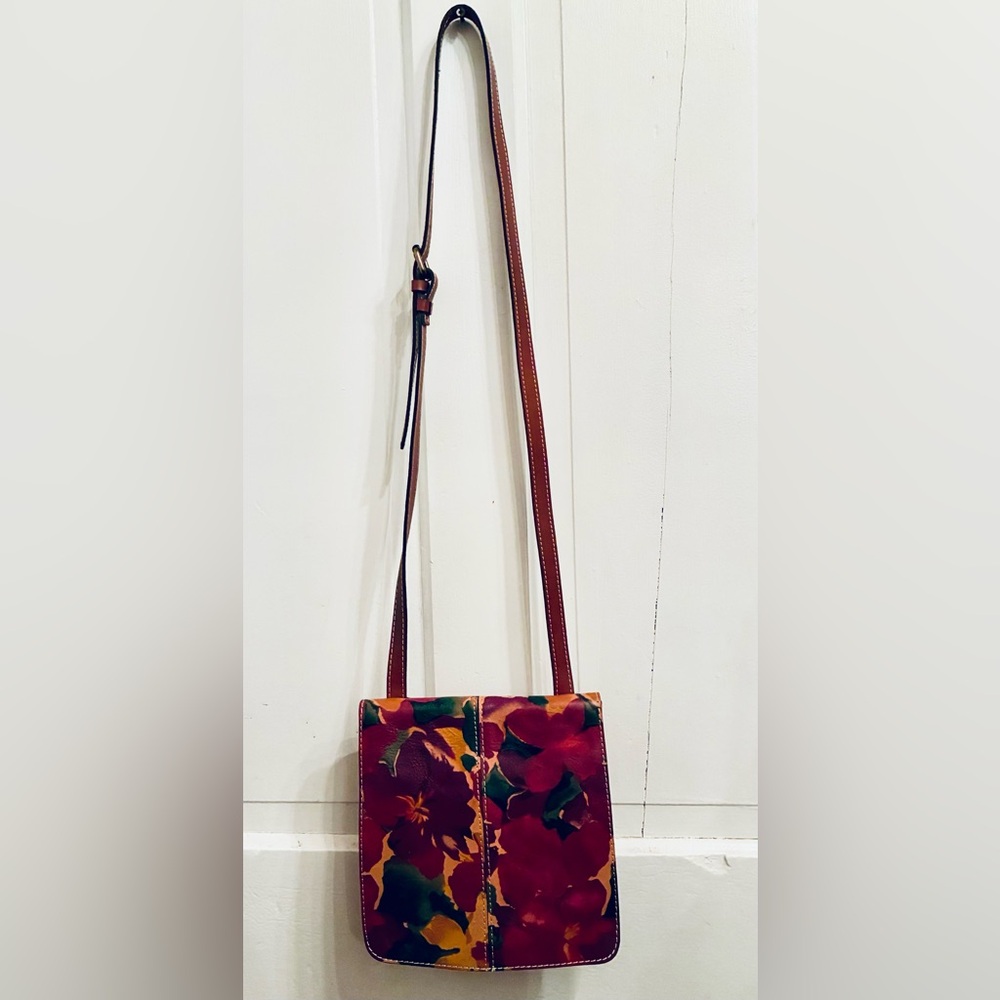 Patricia Nash GRANADA Heritage Multicolor Floral Print Leather Crossbody Bag - Picture 3 of 8